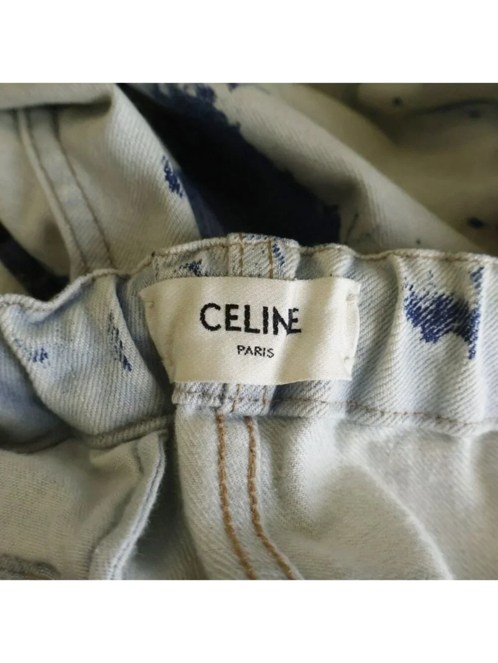 Celine Bleach Jogger Denim Pants Bree White Indigo